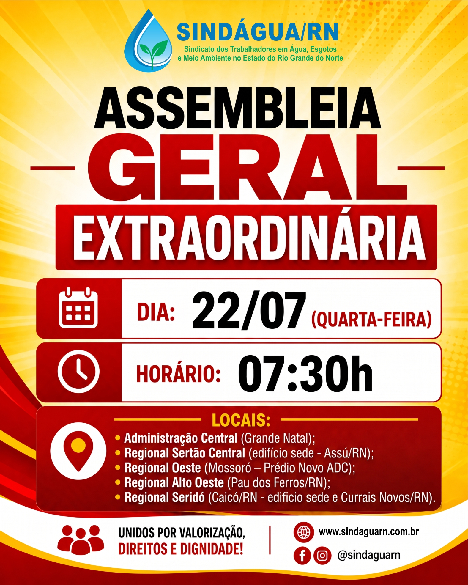📢 Atenção, trabalhadores! Participe da nossa Assembleia Geral Extraordinária