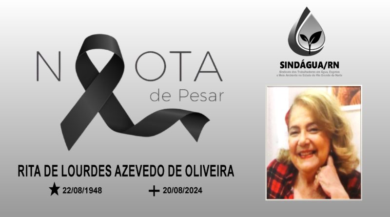 Nota de pesar Rita de Lourdes Azevedo de Oliveira