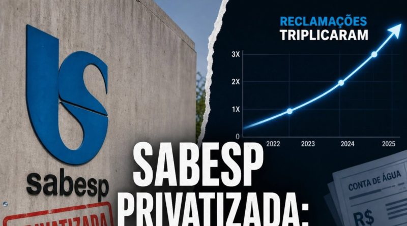 SABESP PRIVATIZADA: RECLAMAÇÕES TRIPLICARAM E A CONTA SÓ SOBE