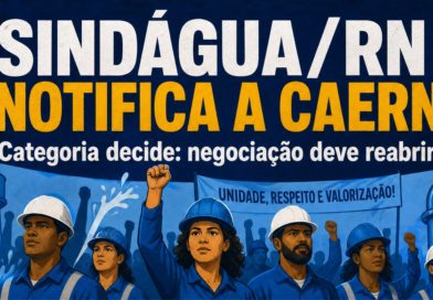 Sindágua/RN notifica a CAERN sobre decisão da categoria