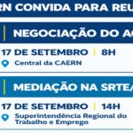 CAERN CONVIDA O SINDÁGUA/RN PARA REUNIÕES DE NEGOCIAÇÃO E MEDIAÇÃO