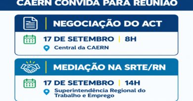 CAERN CONVIDA O SINDÁGUA/RN PARA REUNIÕES DE NEGOCIAÇÃO E MEDIAÇÃO