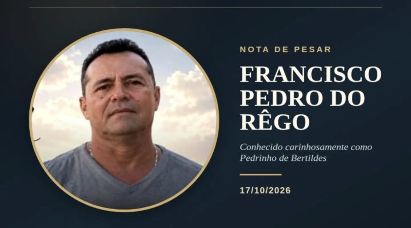NOTA DE PESAR por Francisco Pedro do Rêgo